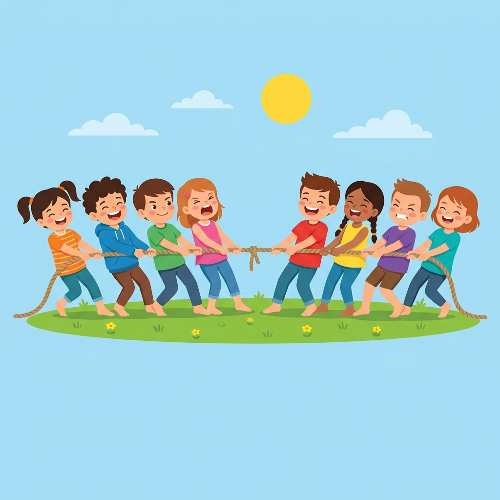 Children playing Tug of War